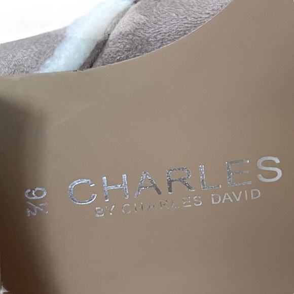 Charles David Gunter Taupe Over The Knee suede shearling Trim Boots Size 9.5 - Picture 10 of 10